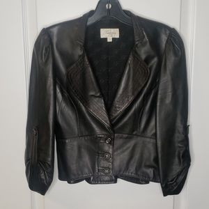 Temperley London cropped leather jacket